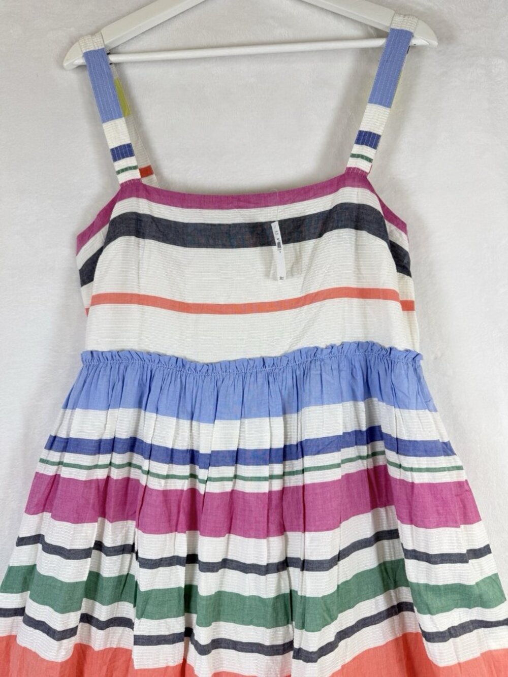 Gap Maxi Dress Medium Womens Striped Empire Waist 100% Cotton Sleeveless New